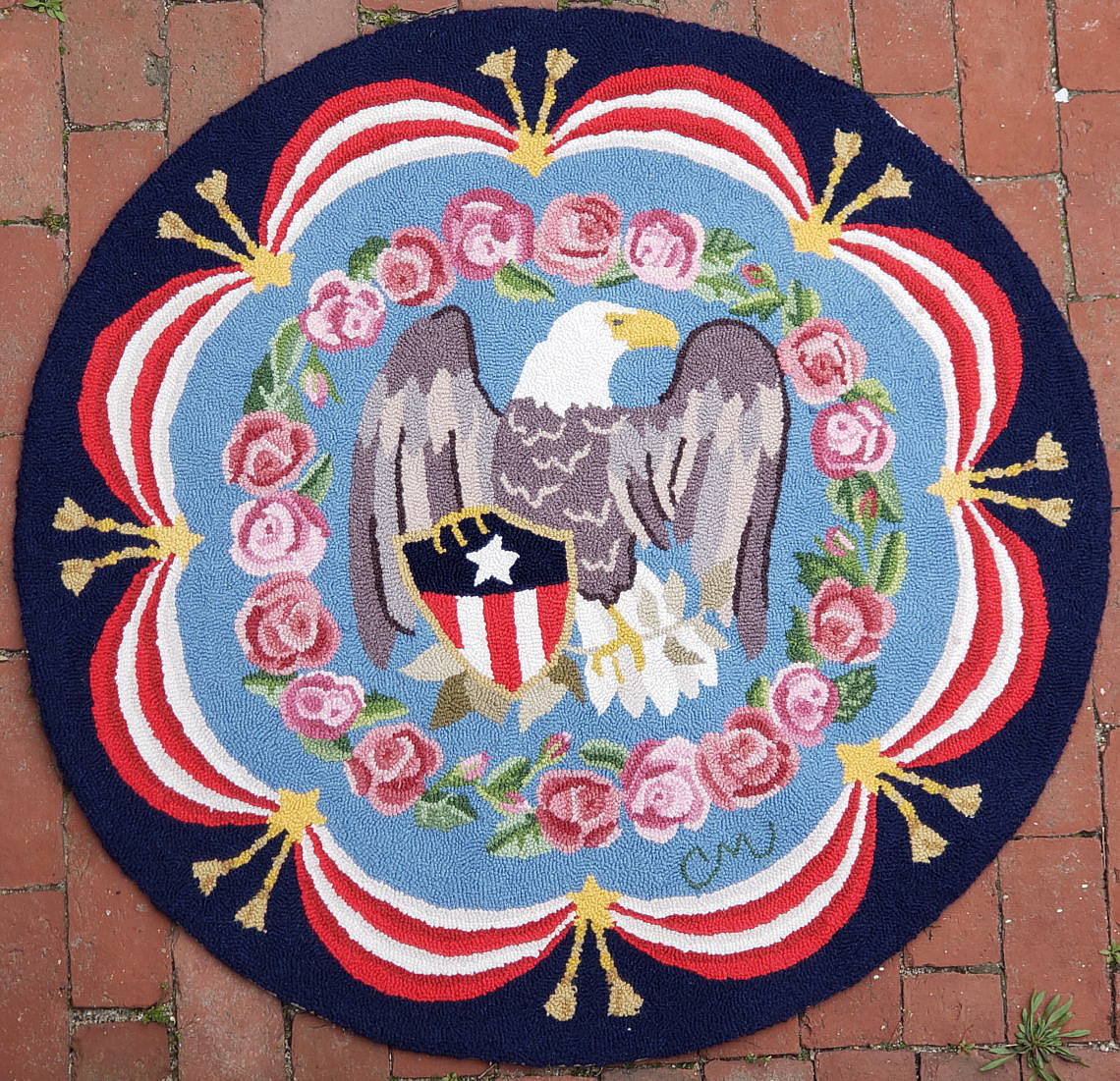 新品未使用 Arnold Palmer by ALWAYTH RUG ラグマット Claire Murray American Flag Eagle Hooked Rug - Vintage Claire