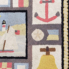 Vintage Claire Murray Nantucket Nautical Hooked Rug Carpet