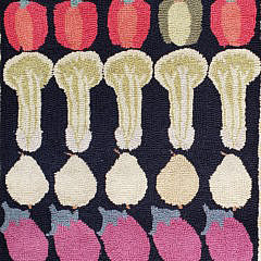Vintage Claire Murray Fruit and Vegetable Hooked Rug Runner
