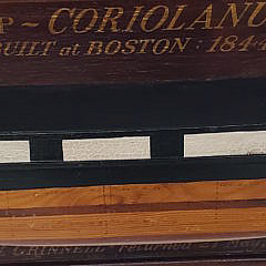 Vintage Ship Builder’s Half Hull Model of The Whale Ship, “Coriolanus”, Boston 1844