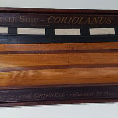 Vintage Ship Builder’s Half Hull Model of The Whale Ship, “Coriolanus”, Boston 1844