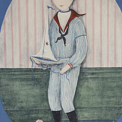 Carol Blanchard Pencil Signed Print of a Young Sailor Boy, “Chris”