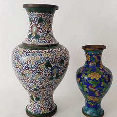 Two Chinese Cloisonne Vases