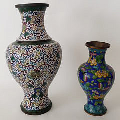 Two Chinese Cloisonne Vases