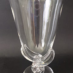 Signed Steuben Clear Crystal Twist Form Art Glass Vase