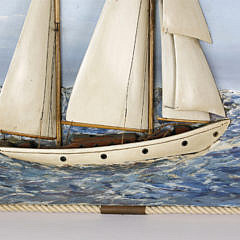 Half Hull Diorama of the Yacht Grace Darling at Full Sail, circa 1940s