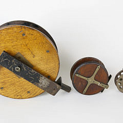 Three English Deep Sea Fishing Reels, 19th Century