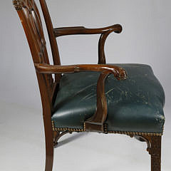 Chinese Chippendale Mahogany Open Armchair, circa 1770s