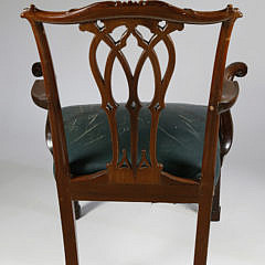 Chinese Chippendale Mahogany Open Armchair, circa 1770s