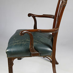 Chinese Chippendale Mahogany Open Armchair, circa 1770s