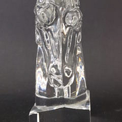 Signed Steuben Clear Crystal Horse Head Figurine Paperweight