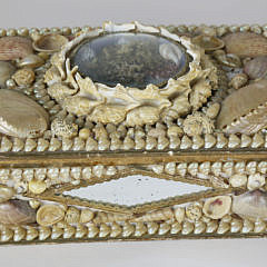 Shell Encrusted Lift Top Jewelry Box, 19th Century