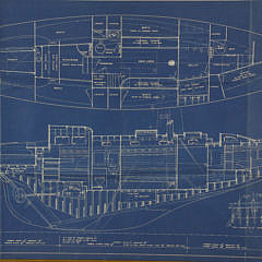 John G. Alden Blue Print Lithograph “Auxiliary Cruising Sloop”