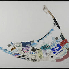 Nicole D. Berlyn Collage “Map of Nantucket Island”