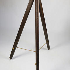 English Telescope on Oak Tripod Stand, mid 19th Century