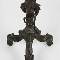 Venetian Rococo Style Carved and Inlaid Wood Blackamoor Stand, 19th Century