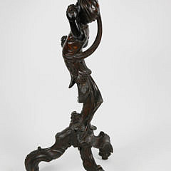 Venetian Rococo Style Carved and Inlaid Wood Blackamoor Stand, 19th Century