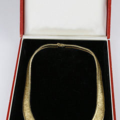 Vintage Cartier 18kt Yellow Gold Curved Link Flexible Necklace, circa 1960s