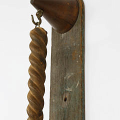 Rare Plumb Bob, Carved Wood to Simulate a Narwhal Tusk, 19th Century