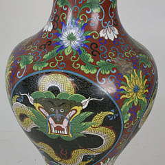 Chinese Cloissone Dragon Decorated Vase, Qing Dynasty, Late 19th Century