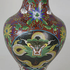 Chinese Cloissone Dragon Decorated Vase, Qing Dynasty, Late 19th Century