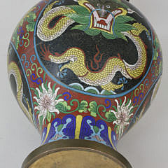 Chinese Cloissone Dragon Decorated Vase, Qing Dynasty, Late 19th Century