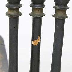 American William and Mary Heart and Crown Black-Painted Banister Back Armchair, circa 1710-1730