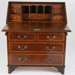 Petite Inlaid Mahogany Slant Front Desk