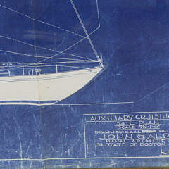 John G. Alden Blue Print Lithograph “Auxiliary Cruising Sloop”