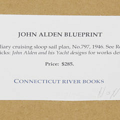 John G. Alden Blue Print Lithograph “Auxiliary Cruising Sloop”