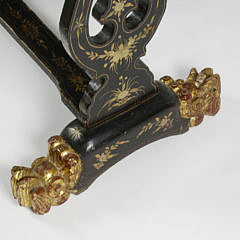 Chinese Export Gilt and Black Lacquer Sewing Table, circa 1835