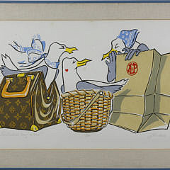 George Davis Limited Edition Lithograph “Nantucket Bag Ladies” #19/100