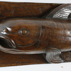 Contemporary Large Carved Hardwood Carp