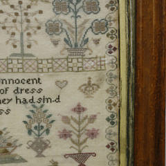 American Needlework Sampler by Ann Spencer, circa 1820s