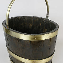 English Brass Bound Oak Nautical Work Bucket, circa 1860