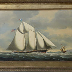 Salvatore Colacicco “America’s Cup Yacht Casco”, Oil on Panel