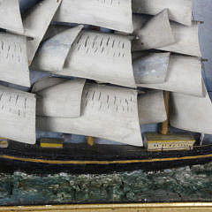 American Folk Art Ship Shadowbox Diorama, 19th Century