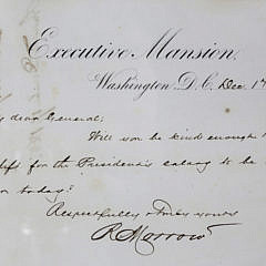 1868 Letter on Executive Mansion Letterhead To U.S. Treasurer Francis E. Spinner