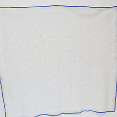 Cadet Blue and White “Crosses and Bow Ties” Patchwork Quilt, circa 1930s