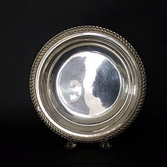 Pair of English Silver Plated Round Covered Condiment Dishes