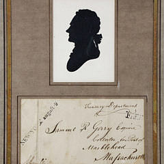 Framed Alexander Hamilton Signature Envelope and Silhouette