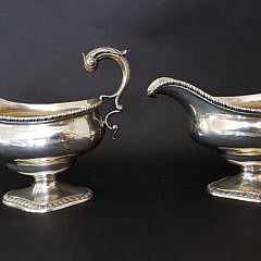 Pair George III Sterling Silver Sauce Boats, London, 1772-1773