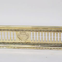 Pierced Brass and Engraved Fireplace Fender, 19th Century