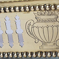 Pierced Brass and Engraved Fireplace Fender, 19th Century