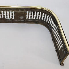 Pierced Brass and Engraved Fireplace Fender, 19th Century