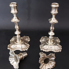 Pair of George III Irish Sterling Silver Candlesticks, Dublin, late 18th Century