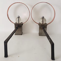 Pair of Vintage Mid Century Modern Designer Fireplace Andirons