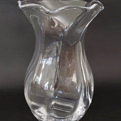 Vintage Simon Pearce Hand Blown Clear Crystal Vase