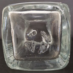 Vintage Simon Pearce Large Hand Blown Rectangular Crystal Vase