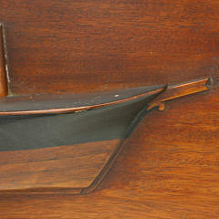 New England Shipbuilder’s Half Hull Model of a Three Mast Ship